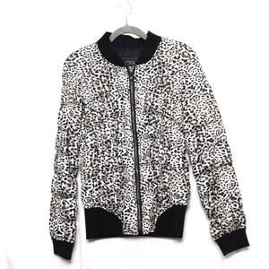Betsey Johnson Performance Leopard Puffer Bomber Jacket XL